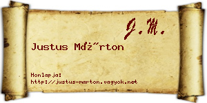 Justus Márton névjegykártya